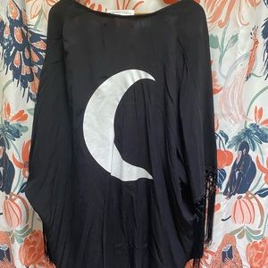 Open Cardigan with crescent moon and Fringe detail